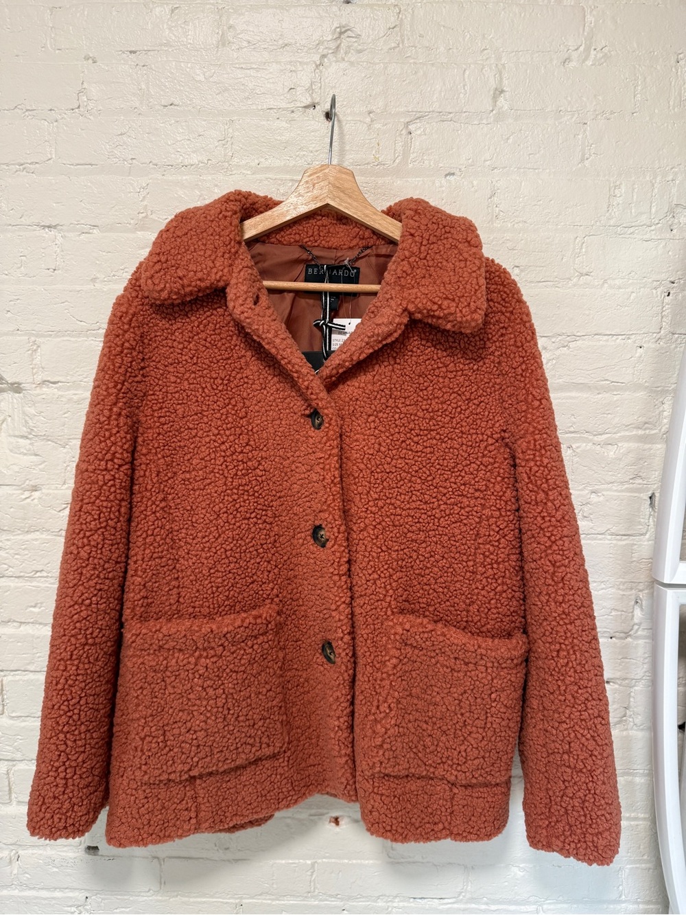 Bernardo Women's Dusty Rose Teddy Coat